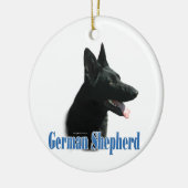 Duitse naam Shepherd (zwart) Keramisch Ornament (Links)