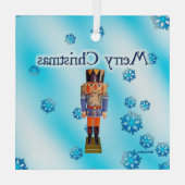 Duitse Nutcracker - Merry kerstglas Ornament (Achterkant)