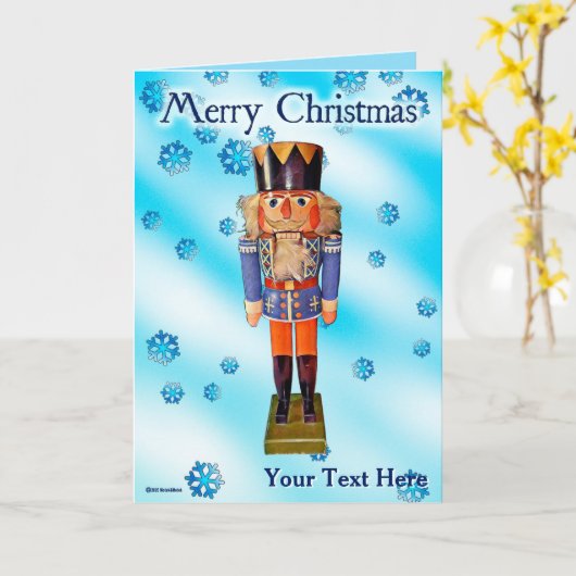 Duitse Nutcracker - pretkerst Kaart (Gele Bloem)