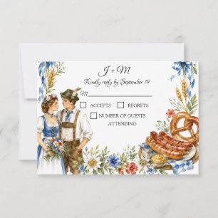 Duitse Oktoberfest Beierse Huwelijks RSVP Kaartje