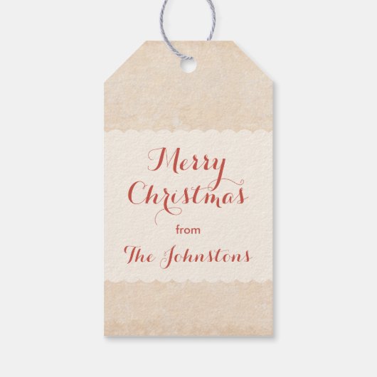 Duitse ouderwetse Kerstman Kerstmis Cadeaulabel (Achterkant)