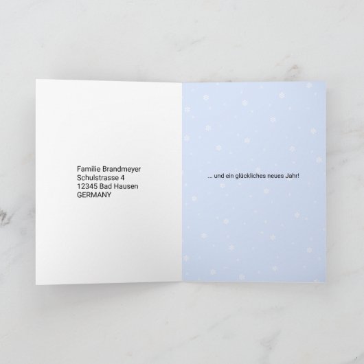 Duitse pinguïns prettige feestdagen bewerkbare tek (Binnen)