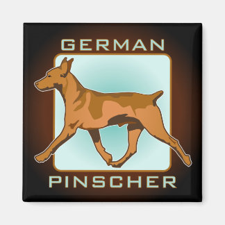 Duitse Pinscher Badge, vierkant Magneet