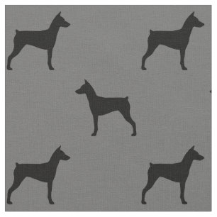 Duitse Pinscher Hondenras Silhouetten Patroon Stof