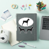 Duitse Pinscher Hondenras Silhouetten Sticker Set (iPad Cover)