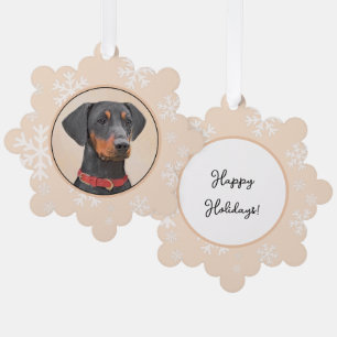 Duitse Pinscher Schilderij Originele Dier Kunst Ornament Kaart