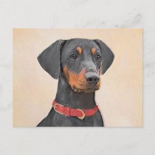 Duitse Pinscher Schilderij Originele Dierenkunst Briefkaart