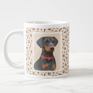 Duitse Pinscher Schilderij Originele Dierenkunst Extra Grote Beker