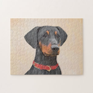 Duitse Pinscher Schilderij Originele Dierenkunst Legpuzzel