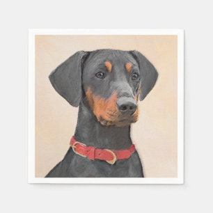 Duitse Pinscher Schilderij Originele Dierenkunst Servet