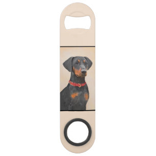 Duitse Pinscher Schilderij Originele Dierenkunst Speed Flessenopener