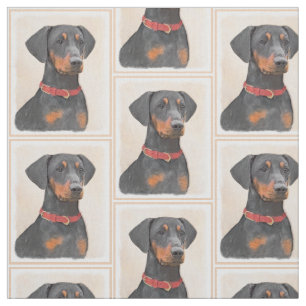 Duitse Pinscher Schilderij Originele Dierenkunst Stof