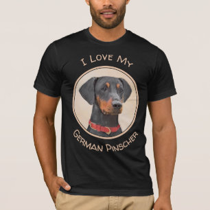 Duitse Pinscher Schilderij Originele Dierenkunst T-shirt