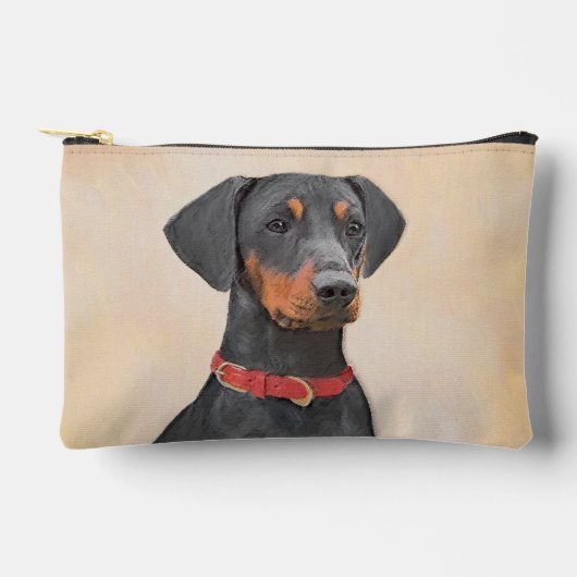 Duitse Pinscher Schilderij Zwart Originele Hond Ar Etui (Voorkant)