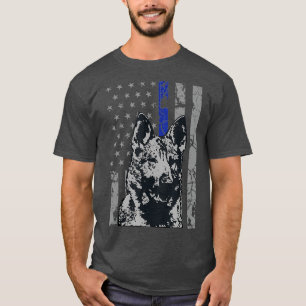 Duitse politie-hond Shepherd K9 Thin Blue Line T-shirt