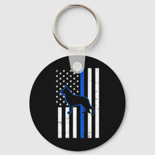 Duitse politie Shepherd Dog K9 Patriotic Sleutelhanger
