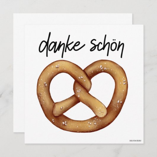 Duitse Pretzel Danke Schon Dankkaart (Voorkant / Achterkant)