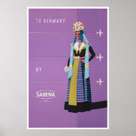 Duitse Print Sabena Airlines Kunst Duitsland Reize