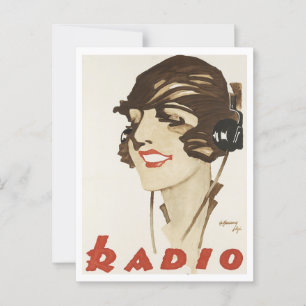 Duitse Radio, Grafische Kunst, Deco Jaren 30 Vinta Briefkaart