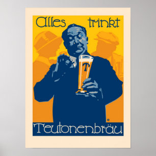  Duitse reclame voor bier Poster