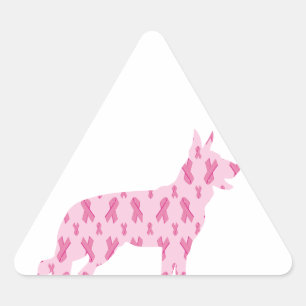Duitse ribberen herderroze kanker driehoek sticker