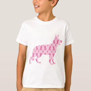 Duitse ribberen herderroze kanker t-shirt