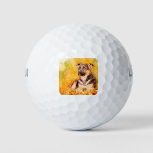 Duitse schaapherderpuppy golfballen (Voorkant)