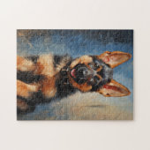 Duitse schaapherderpuppy legpuzzel (Horizontaal)