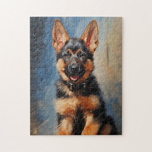 Duitse schaapherderpuppy legpuzzel (Verticaal)