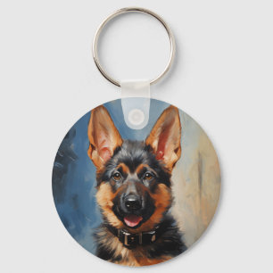 Duitse schaapherderpuppy sleutelhanger