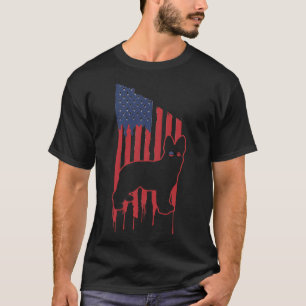 Duitse Schapherder Amerikaanse vlag Patriottisch T-shirt