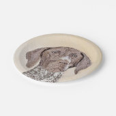 Duitse schilderkunst met horthaired-aanwijzer papieren bordje (Gekanteld)