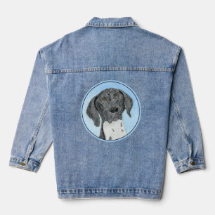 Duitse schilderkunst met horthaired pointer denim jacket