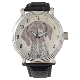 Duitse schilderkunst met horthaired pointer horloge