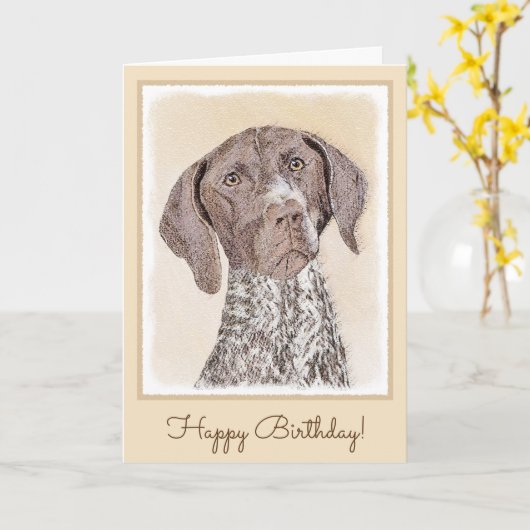 Duitse schilderkunst met horthaired pointer kaart (Gele Bloem)