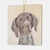 Duitse schilderkunst met horthaired pointer keramisch ornament (Links)