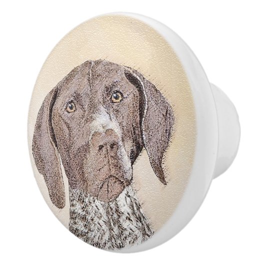 Duitse schilderkunst met horthaired pointer keramische knop (Rechts)