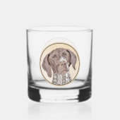 Duitse schilderkunst met horthaired pointer whisky glas (Achterkant)