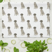 Duitse schoorsteenwijzer (lever en wit) theedoek (Gevouwen)