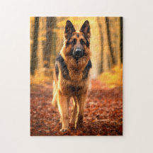 Duitse Shepard in bos puzzel