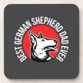 Duitse Shepherd Dad, Dog Dad Bier Onderzetter (Voorkant)
