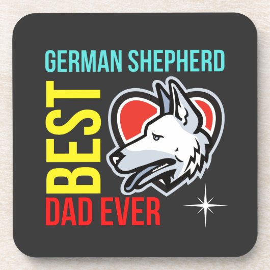 Duitse Shepherd Dad, Dog Dad Bier Onderzetter (Voorkant)