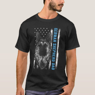 Duitse Shepherd Dad for Men American Flag Dog Dad T-shirt