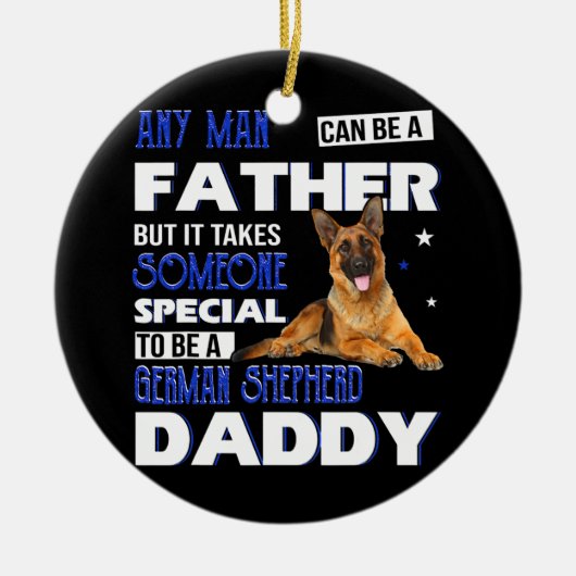  Duitse Shepherd Dad Vaderdag Proud Keramisch Ornament (Voorkant)