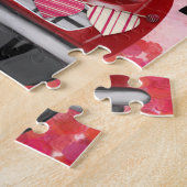 Duitse Shepherd Dog-auto met hart Valentijnse Legpuzzel (Zijkant)