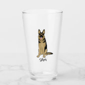 Duitse Shepherd Dog Cartoon - Aangepaste GSD Glas (Voorkant)
