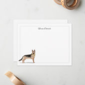 Duitse Shepherd Dog Gray Border op maat Notitiekaartje (Voorkant / Achterkant in situ)