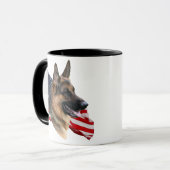 Duitse Shepherd Dog head met vlag Mok (Voorkant links)