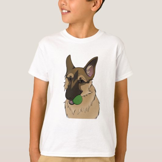 Duitse Shepherd Play Time with Ball T-shirt (Voorkant)
