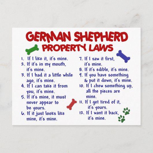 DUITSE SHEPHERD Property Laws 2 Briefkaart (Voorkant)